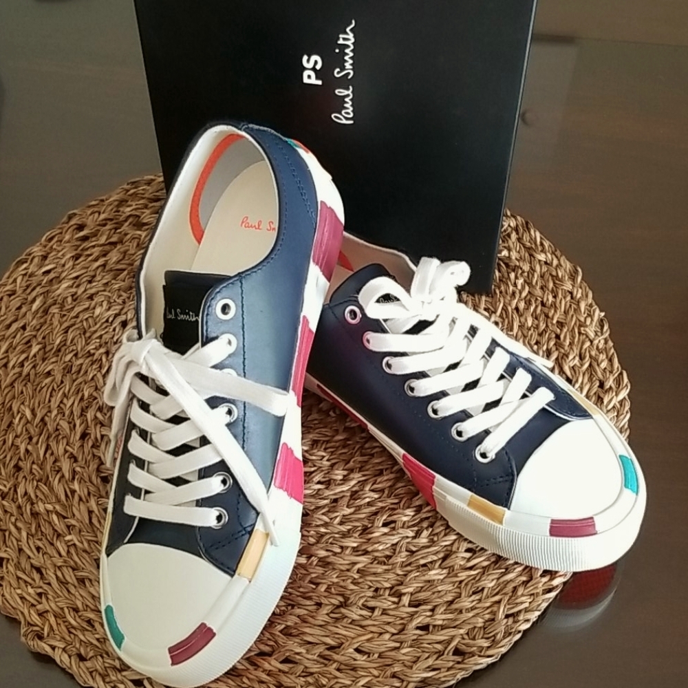 Paul Smith Dark Navy Leather Nolan Sneakers